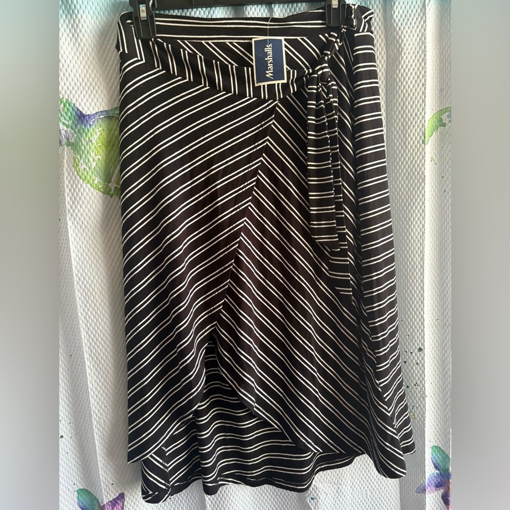 Black and White Striped Skirt